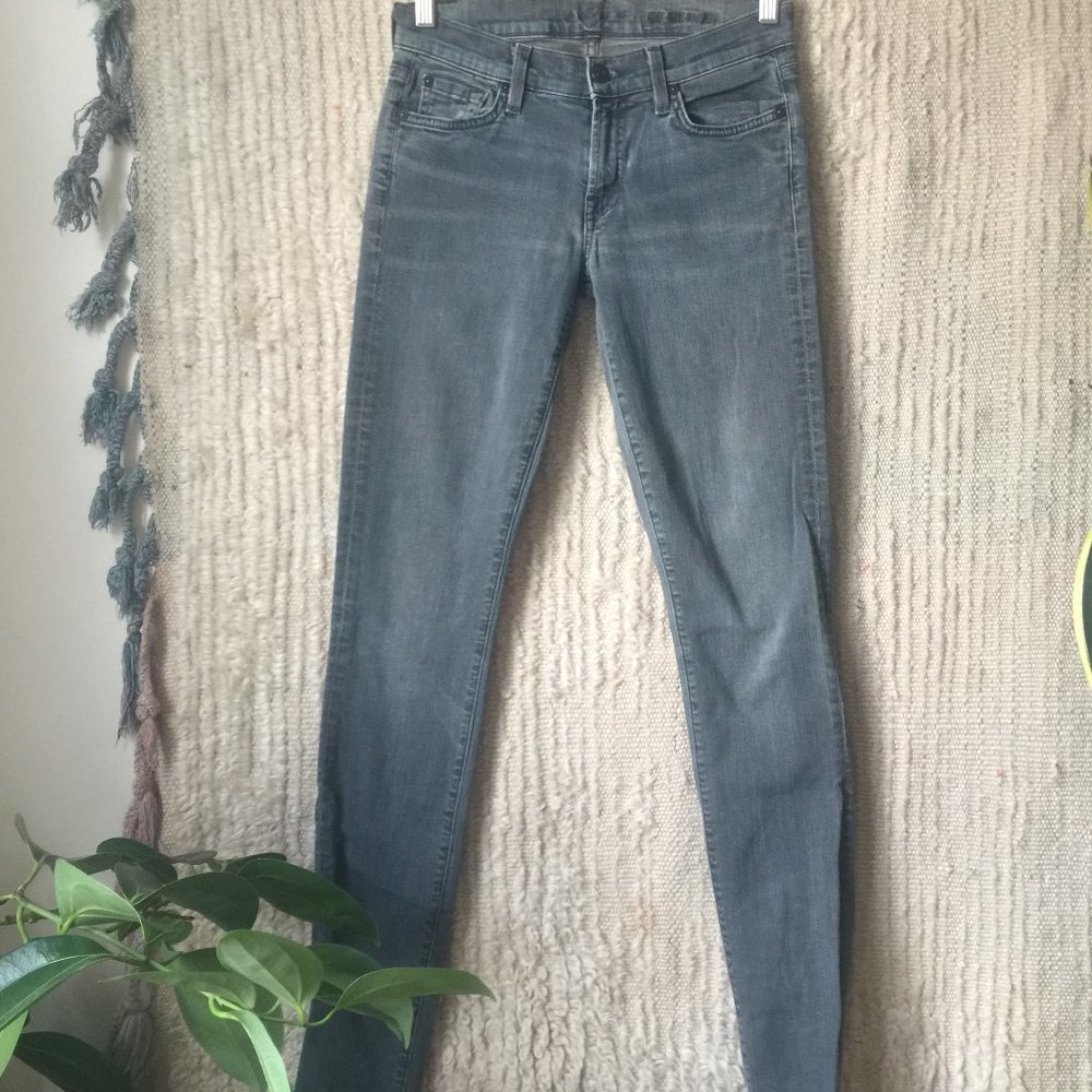 7 for All Mankind Grey Skinny Jeans
